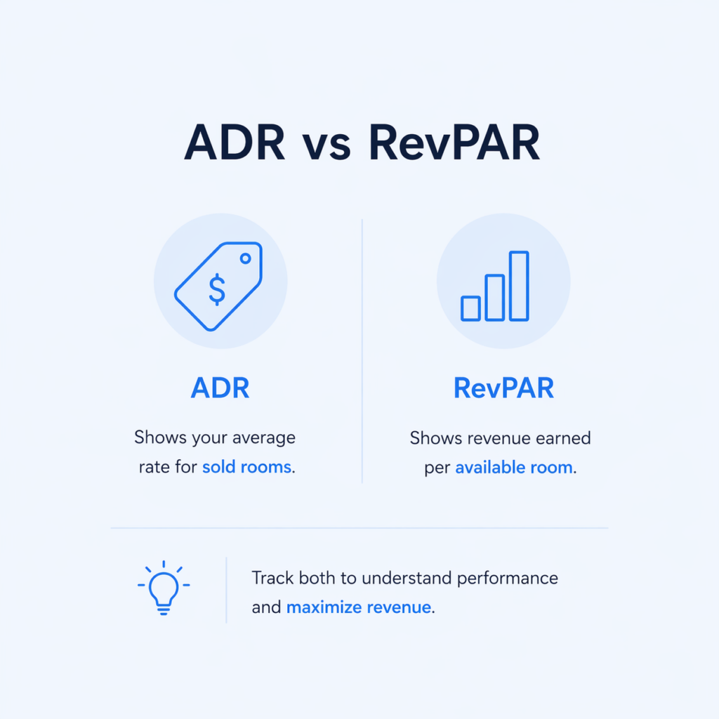 Βασικές διαφορές ανάμεσα σε ADR και RevPAR για ξενοδοχεία HotelSync